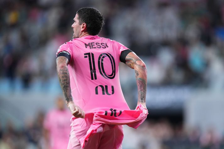 Rodrigo de Paul í treyju Messi eftir að hafa skorað fyrir Inter Miami í nótt