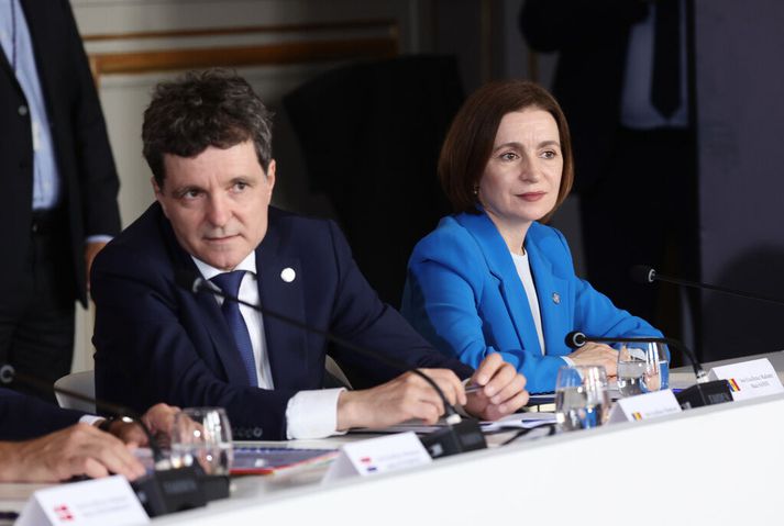 Nicusor Dan, forseti Rúmeníu og Maia Sandu, forseti Moldóvu.