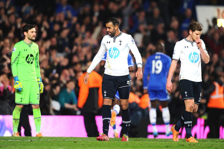 Tottenham-menn voru í sárum eftir tapið.