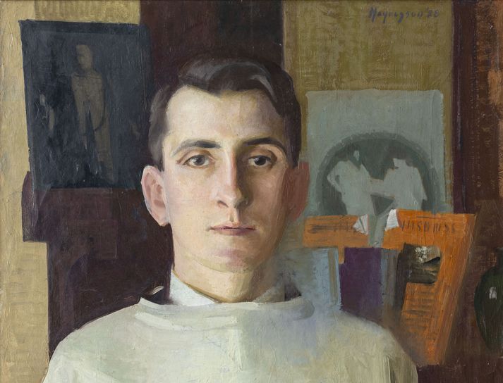Sjálfsmynd Kristjáns Helga máluð í Bandaríkjunum 1928, þegar hann var 25 ára gamall. Verkið er í eigu Listasafns Ísafjarðar en þar í bæ fæddist Kristján og ólst upp.