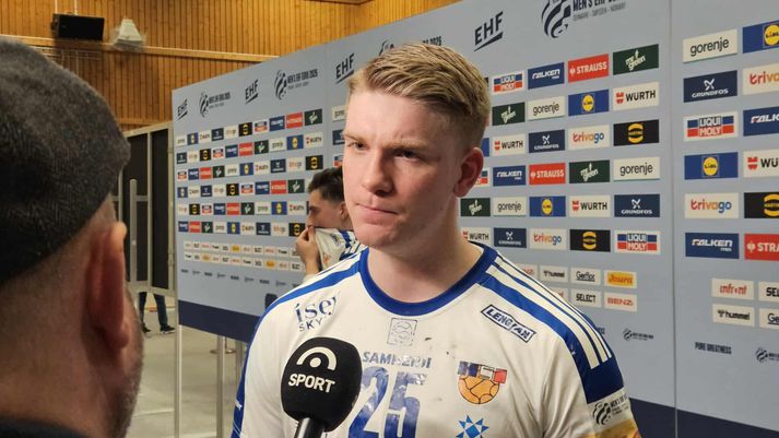 Haukur Þrastarson stimplaði sig vel inn í íslenska landsliðið í dag.