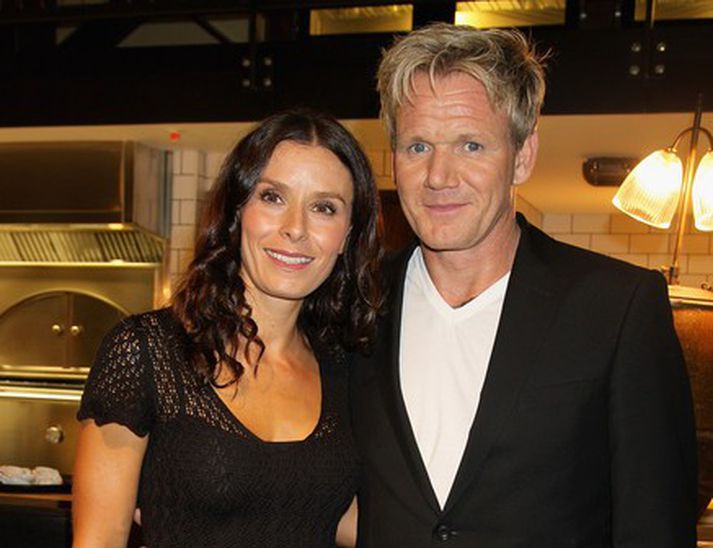 Hér má sjá Gordon Ramsay ásamt eiginkonu sinni Tana Ramsay.