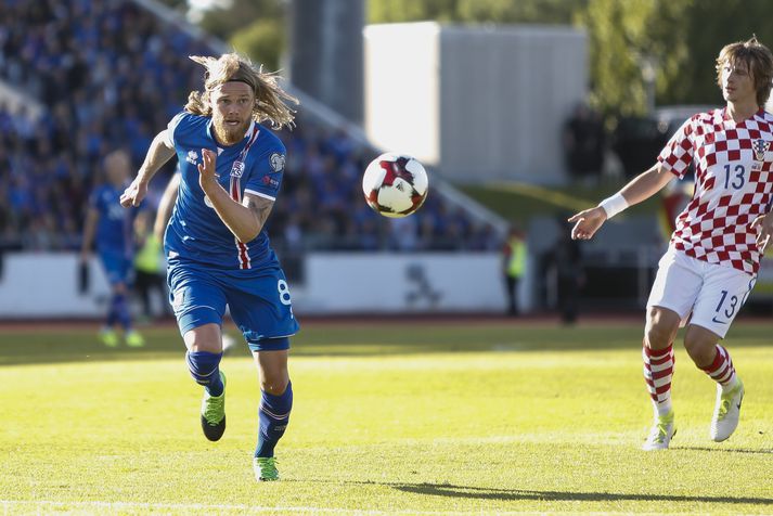 Birkir Bjarnason var ekki búinn að spila fótboltaleik í 99 daga áður en kom að leiknum á móti Króatíu.