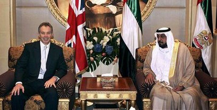 Blair fundaði með forseta Sameinuðu arabísku furstadæmanna, Sheikh Khalifa bin Zayed, í gær.
