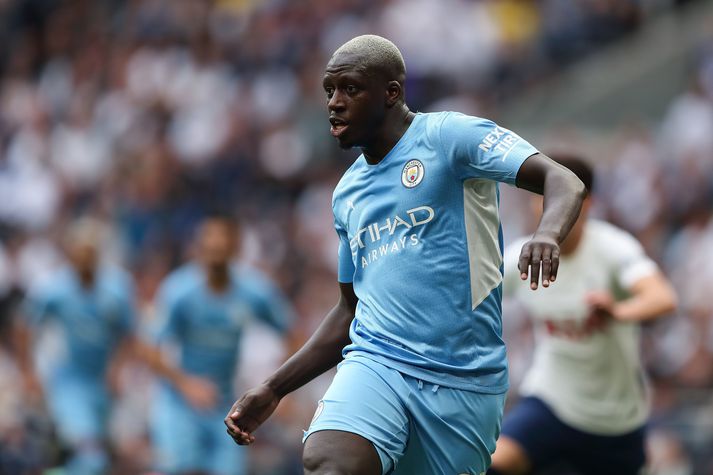 Benjamin Mendy var í byrjunarliði Manchester City gegn Tottenham Hotspur í fyrstu umferð ensku úrvalsdeildarinnar.