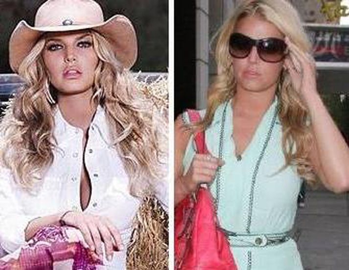 Jessica Simpson auglýsir bjórinn Stampede Light Plus.