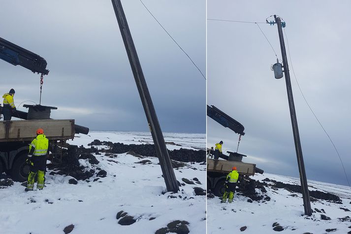 Starfsmenn RARIK að störfum.