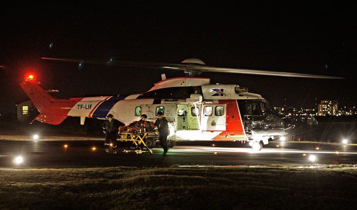 TF-LÍF Þyrlan lenti með hinn látna á Höfn í Hornafirði skömmu eftir miðnætti. Myndin er úr safni.Fréttablaðið/vilhelm