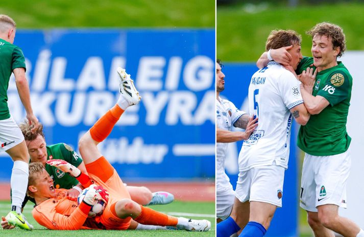 Það sauð upp úr á Kópavogsvelli í gærkvöld.