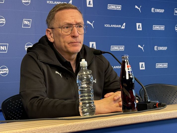 Þorsteinn Halldórsson kynnti í dag hópinn sem mætir Úkraínu og Englandi.