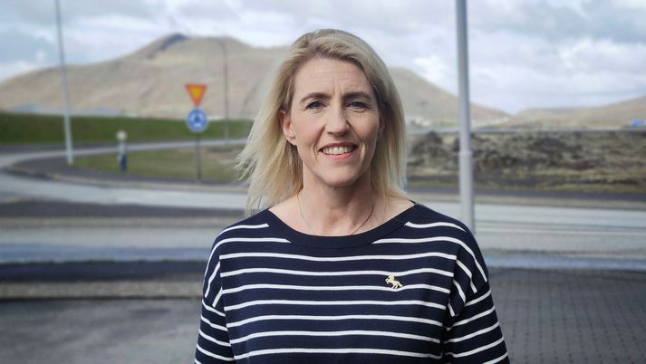 Hallfríður G. Hólmgrímsdóttir er oddviti Miðflokksins í Grindavík. Hún leiddi flokk sinn til stórsigurs í bænum.