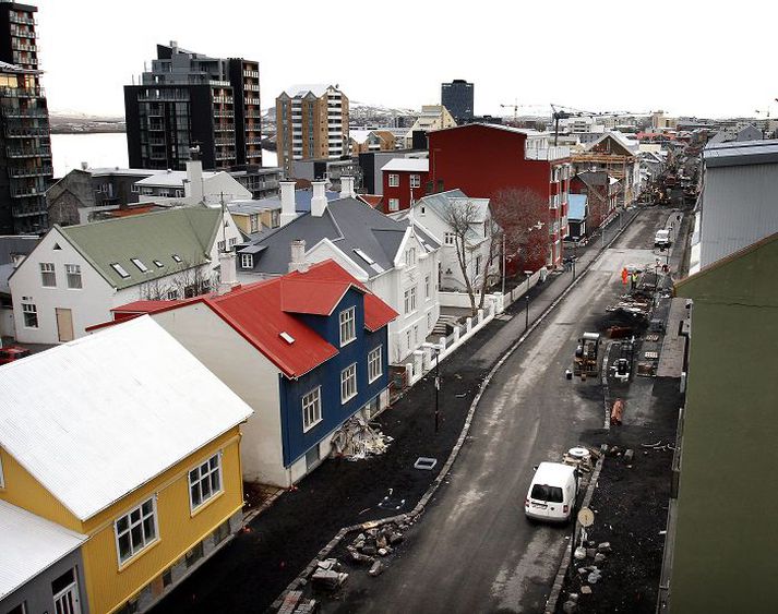 Miklar framkvæmdir hafa staðið yfir á Hverfisgötu. 