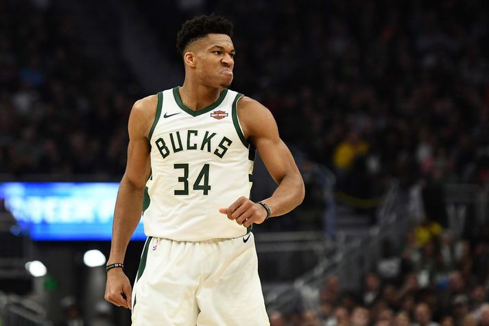 Giannis Antetokounmpo er aðalstjarna Milwaukee Bucks liðsins.