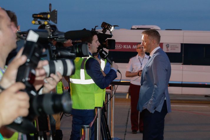 Heimir Hallgrímsson kann vel að meta gestrisni heimamanna.