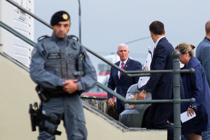 Mike Pence mætir í Höfða á miðvikudag í síðustu viku.