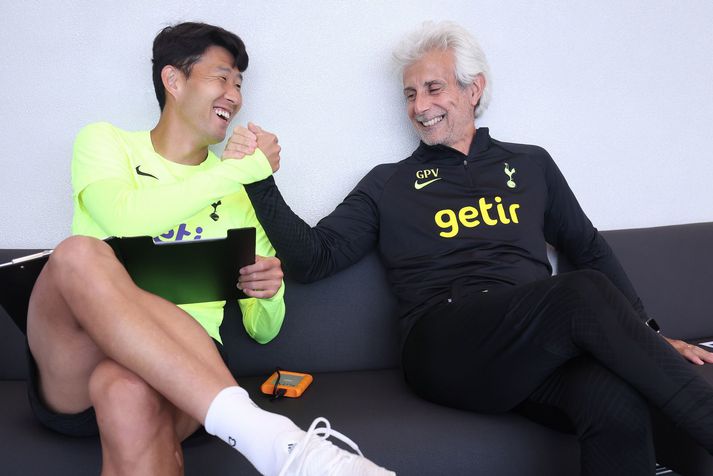 Heung-Min Son á góðri stundu með styrktarþjálfaranum Gian Piero Ventrone.