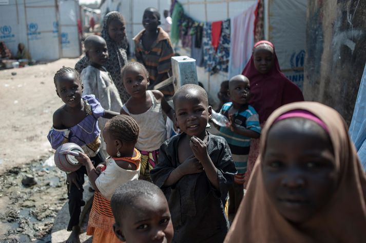 Börn að leik í Maiduguri.