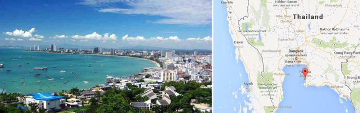 Suður Pattaya í Tælandi.