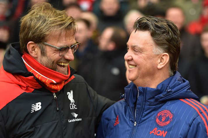 Jürgen Klopp og Louis van Gaal geta mæst í 16 liða úrslitunum.