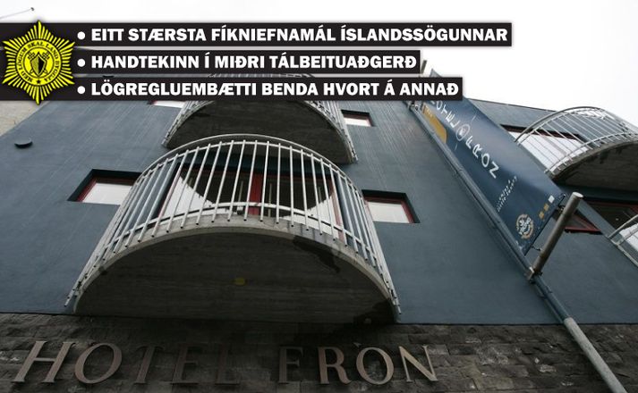 Ekkert varð úr tálbeituaðgerð lögreglu þegar ákveðið var að handtaka Íslending sem sótti ætluð fíkniefni á Hótel Frón á Laugavegi. Þó hafði verið planið að fylgja efnunum og manninum eftir.