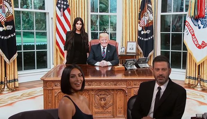 Kim Kardashian í þætti Kimmel.