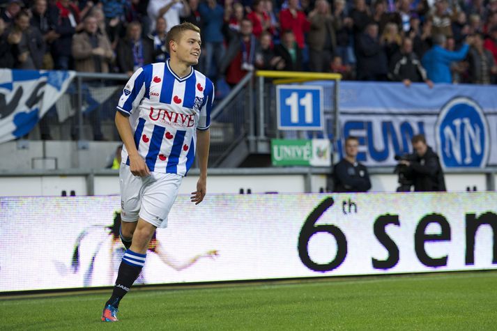 Alfreð fagnar með Heerenveen.