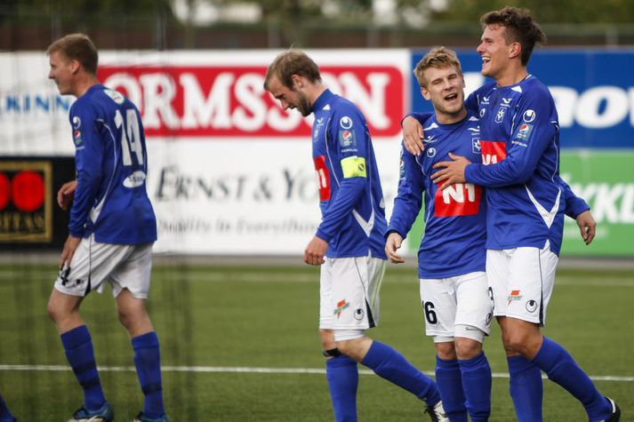 Alexander Scholz fagnar hér marki með Stjörnuliðinu sumarið 2012.