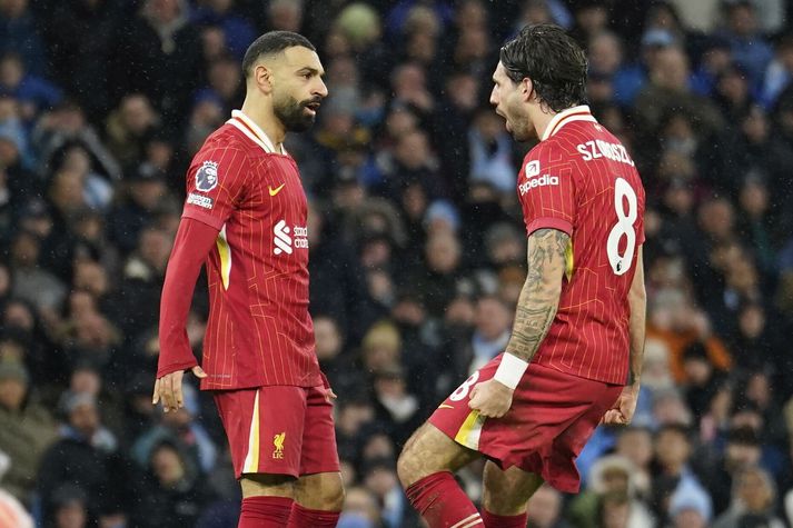 Mohamed Salah, Dominik Szoboszlai og félagar þeirra í Liverpool unnu fyrri leikinn 1-0 og eru á heimavelli á Anfield í kvöld.