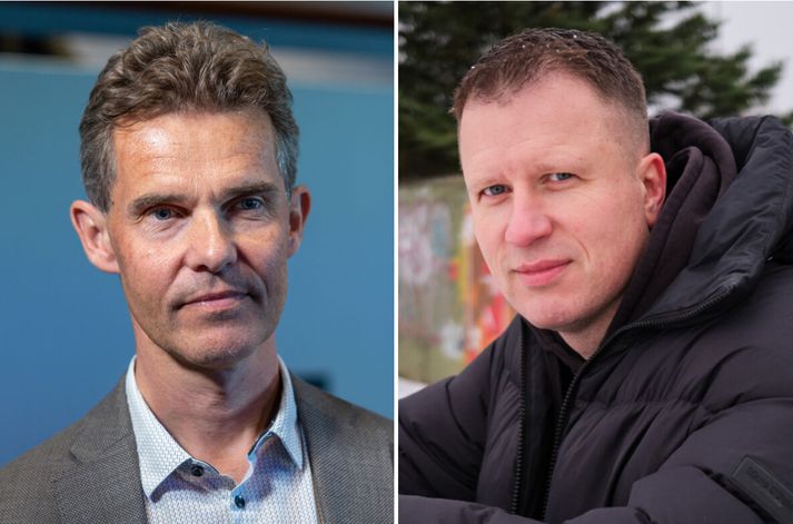 Skúli Helgason formaður íþrótta- og menningarráðs Reykjavíkurborgar og Brynjar Karl Sigurðsson þjálfari Aþenu 