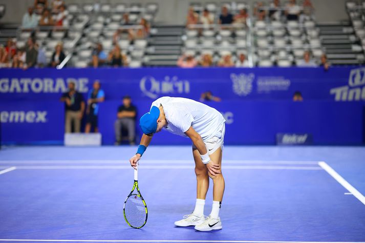 Danski tenniskappinn Holger Rune fékk matareitrun í Mexíkó á síðasta ári. 