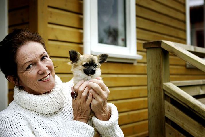 Bryndís og Sesar
Sendiherrafrúin fyrrverandi hefur notið þess að hafa hund dótturdóttur sinnar á heimilinu, jafnvel þó hún verði abbó þegar Sesar tekur ástfóstri við Jón Baldvin.
