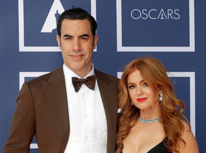 Sasha Baron Cohen og Isla Fisher þegar allt lék í lyndi árið 2021.