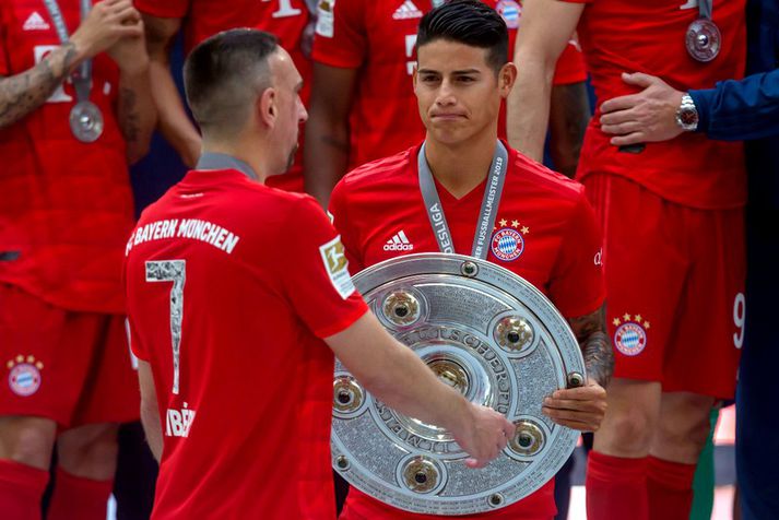 James Rodriguez vann tvöfalt með Bayern í vetur.
