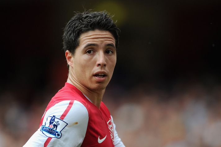 Samir Nasri í sínum síðasta leik með Arsenal - gegn Liverpool um síðustu helgi.
