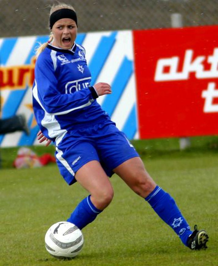 Björk Gunnarsdóttir skoraði þrennu á móti KR í kvöld.
