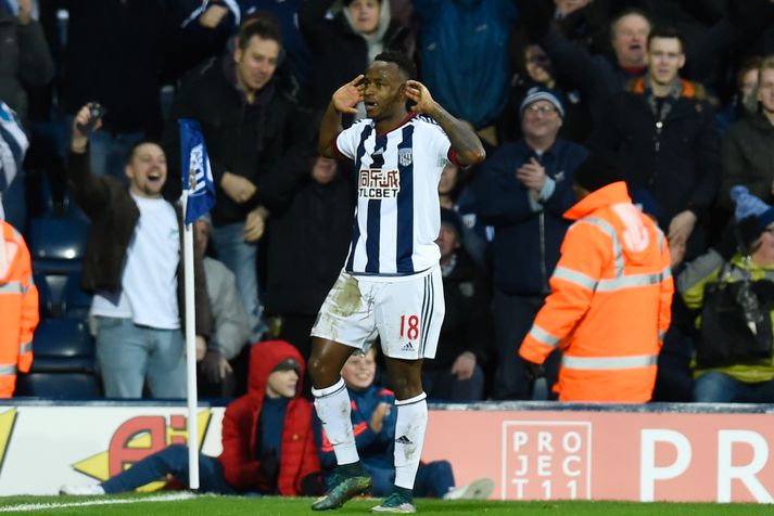 Berahino fagnar hér marki sínu gegn Peterborough í gær.