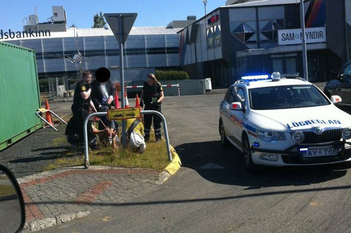 Frá vettvangi í Mjóddinni í dag.