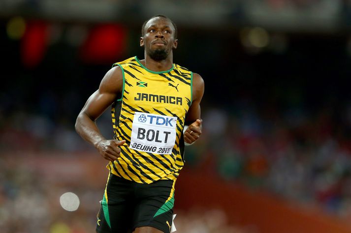 Jamaíkumaðurinn Bolt keppir til úrslita síðar í dag.
