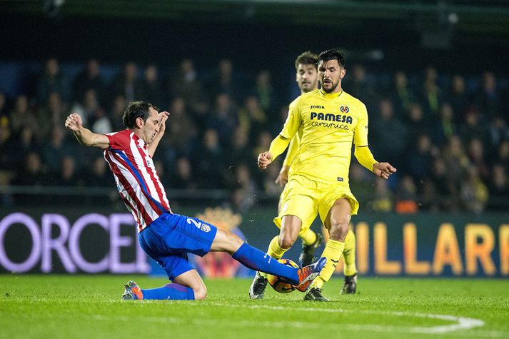 Villarreal sækir að marki Atletico í kvöld.