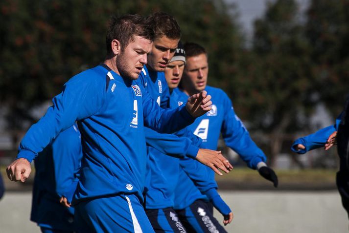 Geir á blaðamannafundi með Sepp Blatter fyrr í vikunni.