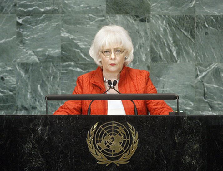 Jóhanna Sigurðardóttir forsætisráðherra á leiðtogafundi Sameinuðu Þjóðanna.