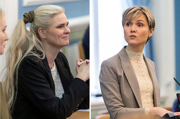 Hildur Sverrisdóttir er þingflokksformaður Sjálfstæðisflokksins og Kristrún Frostadóttir er forsætisráðherra.