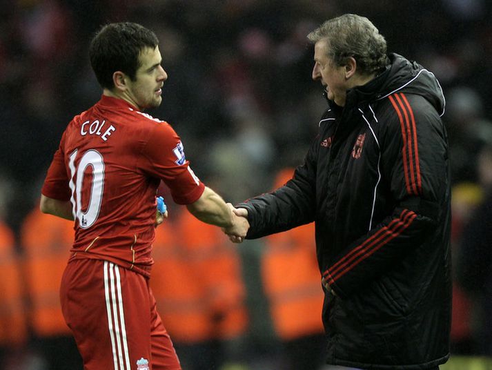 Joe Cole og Roy Hodgson eftir Bolton-leikinn.