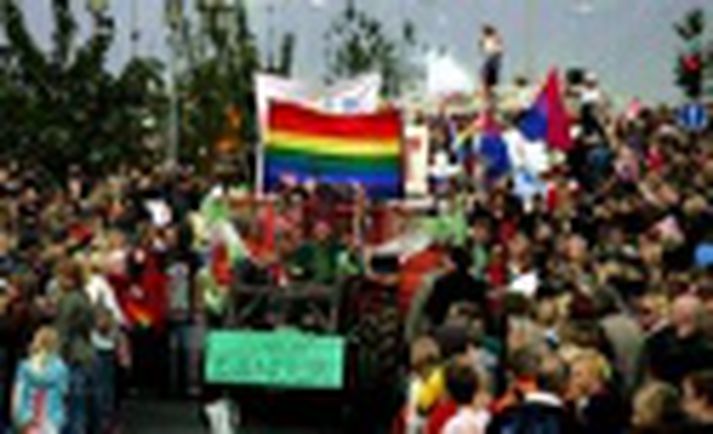 Frá Gay Pride göngunni í fyrra.