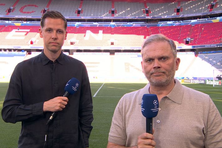 Kjartan Henry Finnbogason og Guðmundur Benediktsson eru í Munchen fyrir úrslitaleik Meistaradeildar Evrópu í fótbolta sem fram fer þar í borg í kvöld.