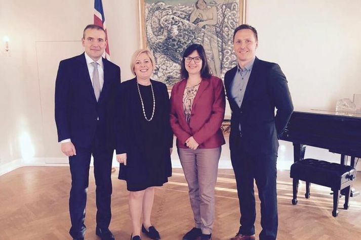 Myndin var tekin árið 2017 þegar Guðni og Eliza buðu Höllu og Birni til Bessastaða. 
