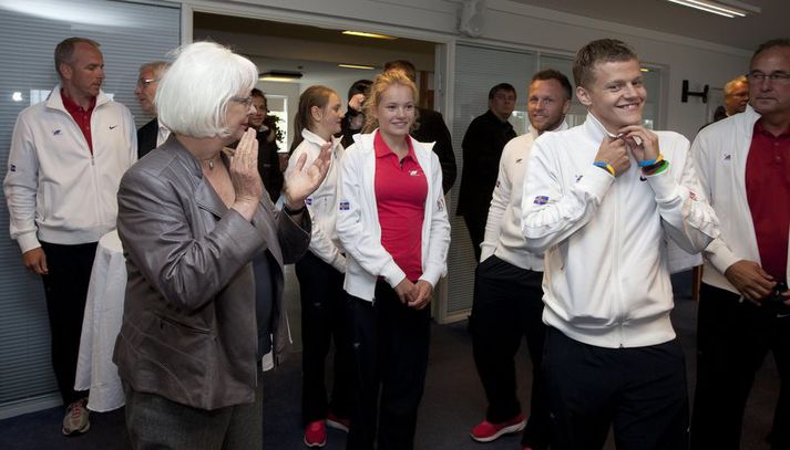 Jón Margeir Sverrisson var hrókur alls fagnaðar í kvöld.