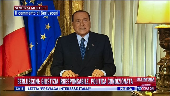 Silvio Berlusconi er fokreiður vegna ákvörðunar hæstaréttar um að staðfesta fangelsisdóminn yfir honum.