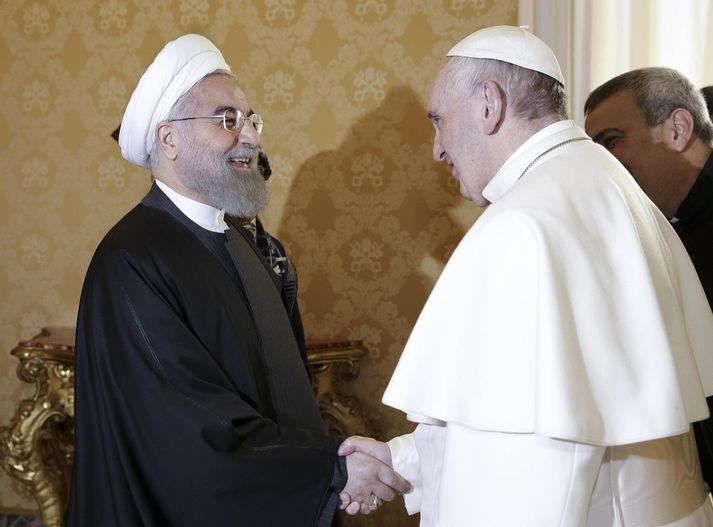 Hassan Rouhani og Francis páfi.