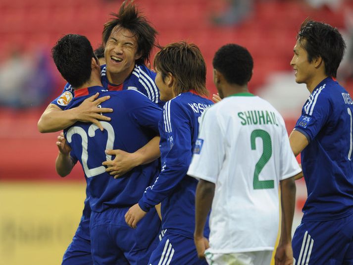 Shinji Okazaki skoraði þrennu í dag.